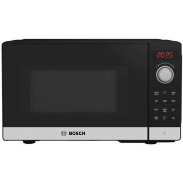 BOSCH Cuptor cu microunde Bosch FEL023MS2, 800W, 20L, Afisaj digital, Sistem hidrolitic, Iluminare LED, Sticla neagra