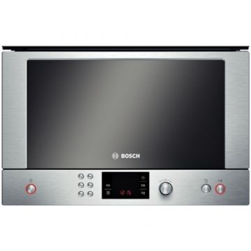 Cuptor cu microunde incorporabil Bosch, 900W, 60 cm, Display, Invertor, Dezghetare, Inox