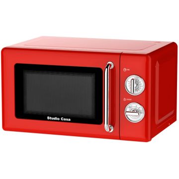 Cuptor cu microunde Studio Casa Mamma Mia SC2131, 700 W, Control mecanic, 20 l, Defrost, Rosu