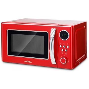 Cuptor Microunde Bella Mod 720 Red Putere 700 W Capacitate 20 l Auto menu Dezghetare Timer Rosu