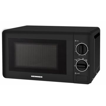 HEINNER Cuptor cu microunde Heinner HMW-20BK2, 20 L, 700 W, Control mecanic, Negru