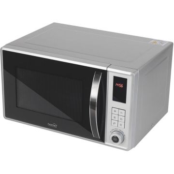 HOME Cuptor cu microunde Home HG MH 23 GR, 23 litri, 800 W, Grill, 5 nivele de putere, control electronic, ecran LED, programe presetate, functie decongelare, timer, Argintiu