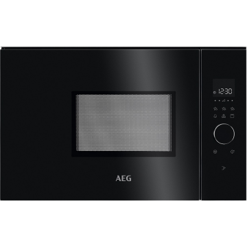 AEG Cuptor cu microunde incorporat, AEG, Control tactil, 5 nivele, 1250 W, Afisaj LED, Negru