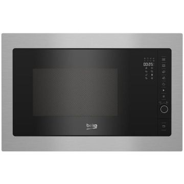 Beko Cuptor cu microunde incorporabil Beko BMGB25332BG, Putere 900 W, Capacitate 25 l, 5 trepte de putere, Autocook, 8 programe, Grill, Dezghetare, Timer, Negru-gri