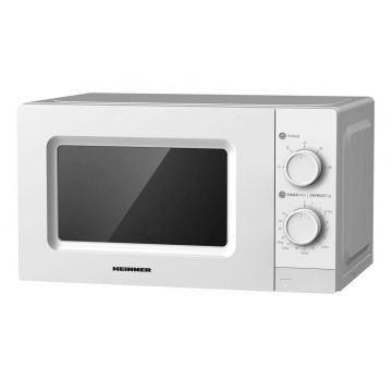 Cuptor cu microunde Heinner HMW-MD20MWH – 20 L, 700 W, control mecanic, timer 35 min, alb