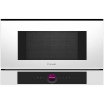 Cuptor cu microunde incorporabil Bosch BFL7221W1, 21 l, 900 W, Autocuratare hidrolitica, AutoPilot 7, Iluminare LED, Control Tactil (Alb)