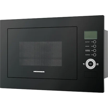 Cuptor cu microunde incorporabil Heinner HMW-25BIGBK – 25 L, 900 W, grill, touch, display LCD, negru