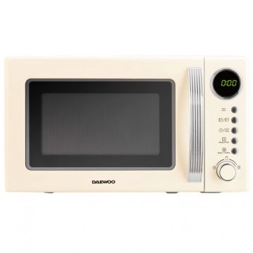 Daewoo Cuptor cu microunde Daewoo KOR-6S2BC-1, 20 L, 700 W, display LED, 8 programe predefinite, functie dezghetare, Crem