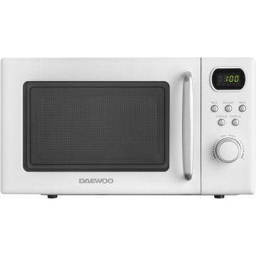 Daewoo Cuptor cu microunde Daewoo KOR-6S2BW-2, 20 L, 700 W, 8 programe predefinite, 5 niveluri de putere, semnal sonor, Alb