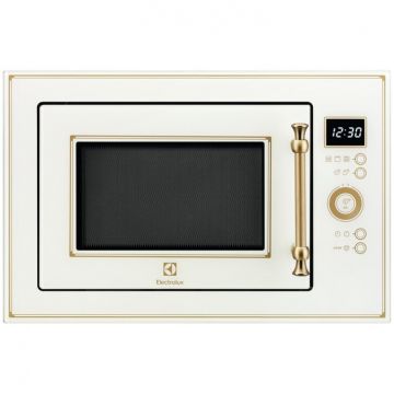 Electrolux Cuptor cu microunde incorporabil Electrolux EMT25203OC, 25 l, Putere 900 W, Grill, Afisaj digital, Timer, Rustic crem