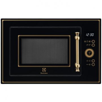 Electrolux Cuptor cu microunde incorporabil Electrolux EMT25203OK, 25 l, Putere 900 W, Grill, Afisaj digital, Timer, Rustic Negru