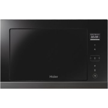 HAIER Cuptor microunde incorporabil Haier HOR38G5FT, 28 l, 900 W, 12 Programe, Grill, Touch control, Display TFT, Negru