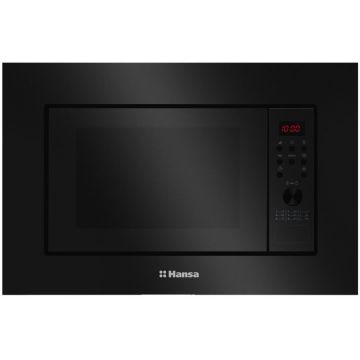hansa Cuptor cu microunde incorporabil Hansa, 20 L, display, 700 W, grill 900 W, 6 nivele putere, 9 programe, decongelare, ChildLock, display rosu, Sticla neagra