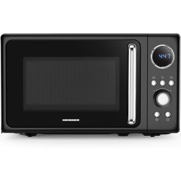 HEINNER Cuptor cu microunde Heinner HMW-MD20DRBK, 20L, Control digital, 800W, Afisaj digital, 5 trepte de putere, timer, timp maxim de gatire 95 min, functie decongelare, Negru