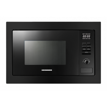HEINNER Cuptor cu microunde incorporabil HEINNER HMW-MDBI25GDBK, 900 W, 25 l, Grill 1000 W, 5 trepte putere, 10 programe, Platou rotativ 31.4 cm, Negru