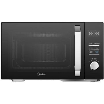 Midea Cuptor cu microunde MIDEA MAG25XF, 800W, 25L, Grill, negru, 33.2x51.7x42.5cm, set cu taler rotativ si gratar