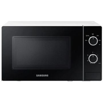 Samsung Cuptor cu microunde Samsung MS20A3010AH/BA, 20 L, 700 W, 5 trepte de putere, control mecanic, functie decongelare, temporizator, iluminare LED, Alb-Negru