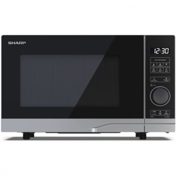 Sharp Cuptor cu microunde, Sharp, Semi-digital, 700 W, 20 L, 6 nivele, Iluminare LED, Argintiu