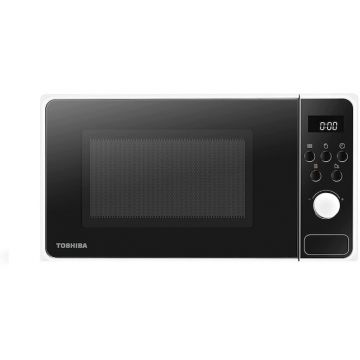 Toshiba Cuptor cu microunde digital Toshiba, 23 L, putere 800 W, 8 functii auto, functie blocare copii, front negru, carcasa alba