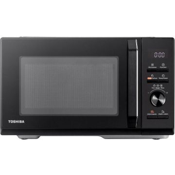 Toshiba Cuptor cu microunde Toshiba MW3-AG25PFBK, 25 L, 900 W, 5 nivele de putere, functie Grill, 7 retete predefinite, diametru platou 288 mm, Negru